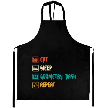 Discover Eat sleep geometry dash repeat retro Jumper Repeat Aprons