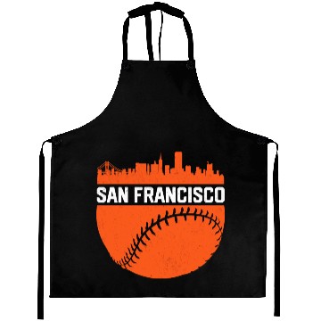 Discover Vintage Downtown San Francisco Cali Skyline Baseba Aprons