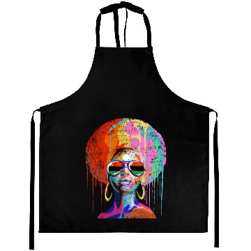 Discover Black Queen Afro Melanin Art Aprons