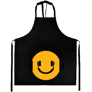 Discover Happy Face Headphones Aprons