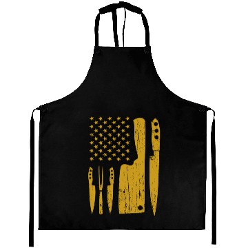 Discover Chef Yellow Knife US Flag Aprons