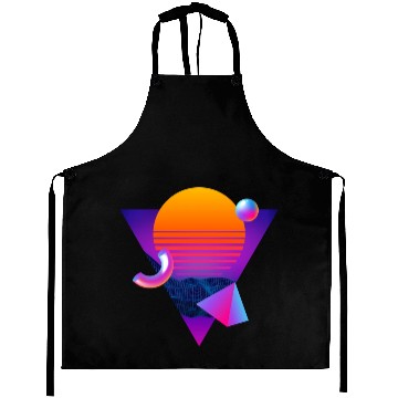 Discover Neon sunset, geometric figures Aprons
