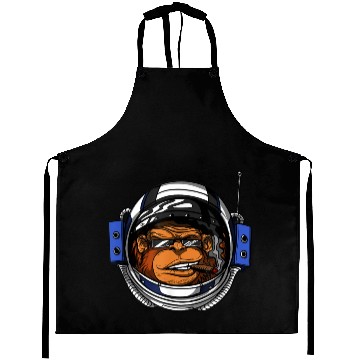 Discover Ape Chimp Monkey Astronaut Space Cosmic Galaxy Aprons