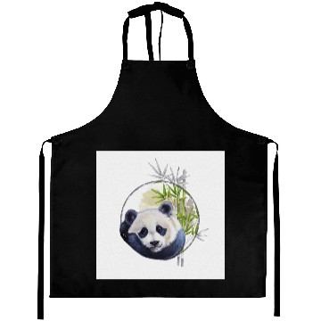 Discover Cute sweet panda with bamboo Aprons