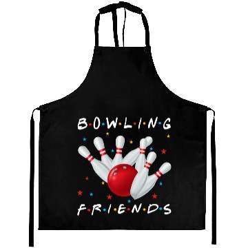 Discover Bowling Friends Playing Bowling Together Uniform Aprons
