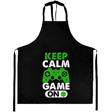 Discover Keep Calm Game On Gamer Virtual Games Player Aprons