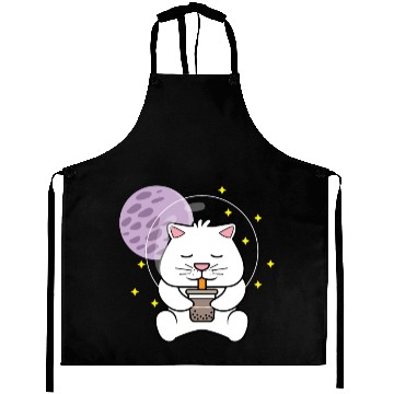 Discover Kawaii Cat Space Pet Lover Gift Aprons