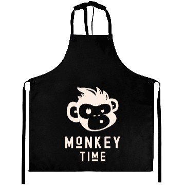 Discover It's Monkey Time Cute Funny Monkey Face Aprons