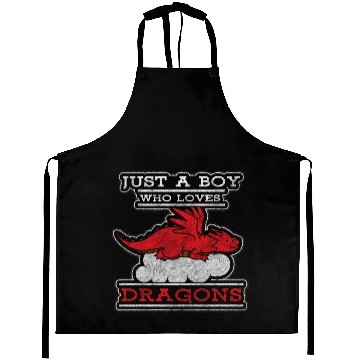 Discover Fantasy Asia Black Chinese Dragon Aprons