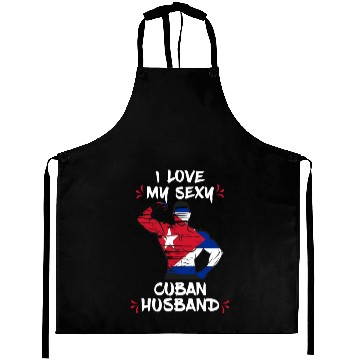Discover I Love My Cuban husband Aprons
