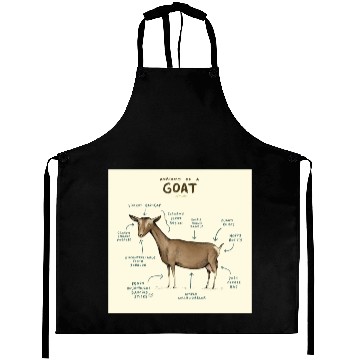 Discover anatomy of a goat greeting card Aprons