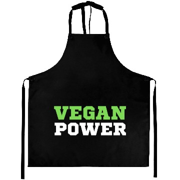 Discover VEGAN POWER (Green & White letters) Aprons