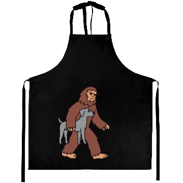 Discover Bigfoot Sasquatch Carrying Weimaraner Aprons