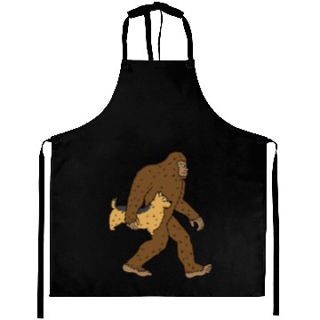 Discover Bigfoot Sasquatch Carrying Yorkshire Terrier Aprons