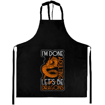 Discover Dragon Black Chinese Dragon Aprons