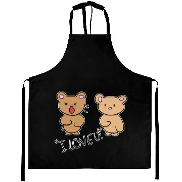 Discover i love you teddy bear couple Aprons