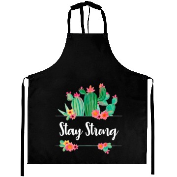 Discover Stay Strong Quote Flower Cactus Ladies Girls Fun Aprons