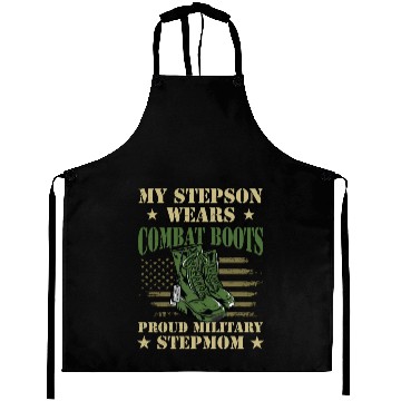 Discover My Stepson Wears Combat Boots Proud Military Step Aprons