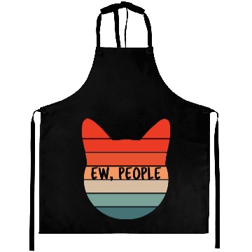 Discover Ew People Cat Retro Sunset Colors Aprons
