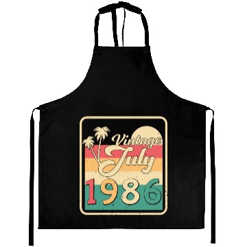 Discover Birthday Greeting For July 1986 Aprons