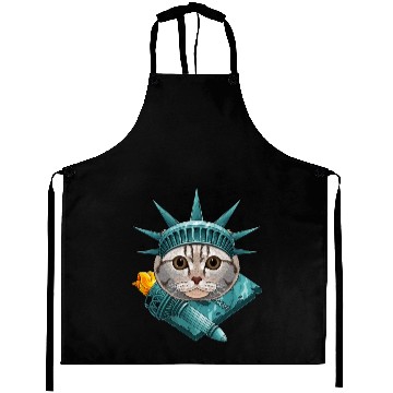 Discover Statue Of Liberty Scottish Fold 4th Of July Cat US Aprons