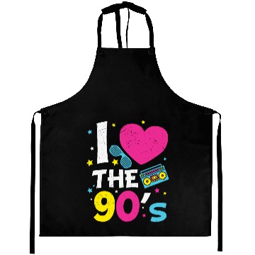 Discover I Love The 90's Retro Heart Aprons