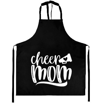Discover Womens Cheer Mom Aprons Megaphone with Heart Accen