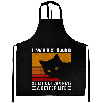 Discover Working Hard | I work hard so my cat Meme for Cat Aprons
