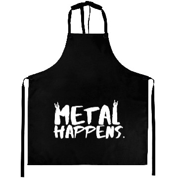 Discover METAL Happens with Devil Horns Finger Gesture Aprons