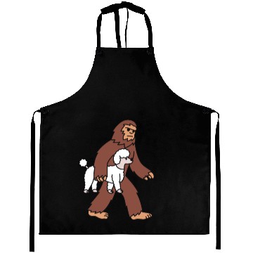 Discover Bigfoot Sasquatch Walking Poodle Aprons