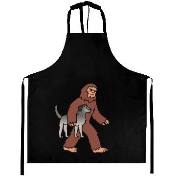 Discover Bigfoot Sasquatch Walking Irish Wolfhound Aprons