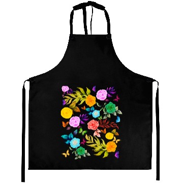 Discover Pride Love - Background Flowers with Butterflies Aprons