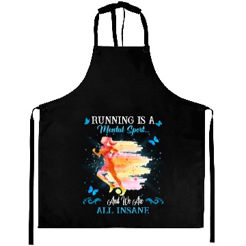 Discover Running And We Are All Insane Funny Cute Aprons
