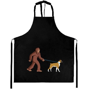 Discover Bigfoot Sasquatch Walking Boxer Dog Aprons
