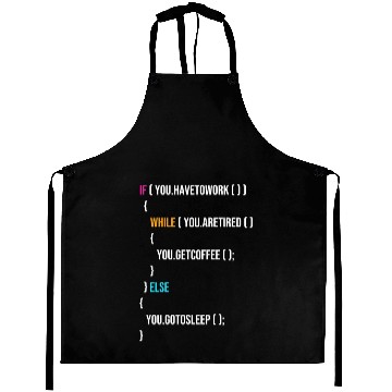 Discover Funny Programmer Codes Coffee And Sleep Aprons