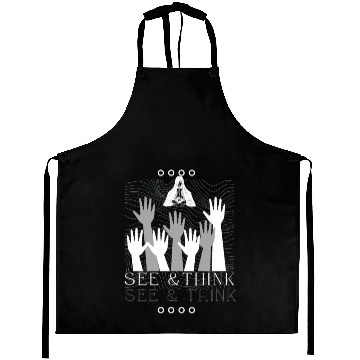 Discover Gray White Simple Spooky Typography Aprons