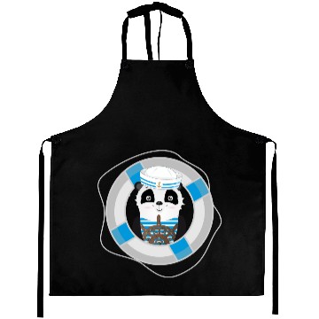 Discover cute panda as a sailor in marine look Aprons