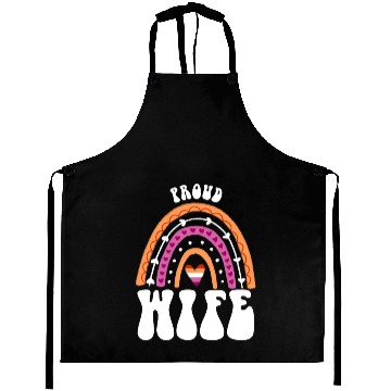 Discover Proud Wife Lesbian Pride Rainbow Aprons