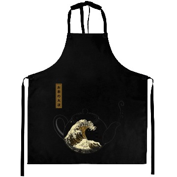 Discover The Great Wave of Tea Design Aprons