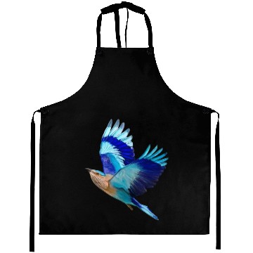 Discover Flying Blue Indian Roller Bird Aprons