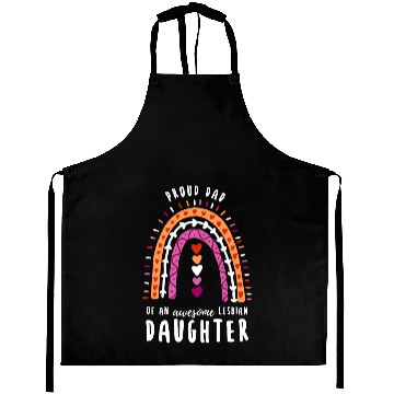 Discover Proud Dad Lesbian Daughter Rainbow Aprons