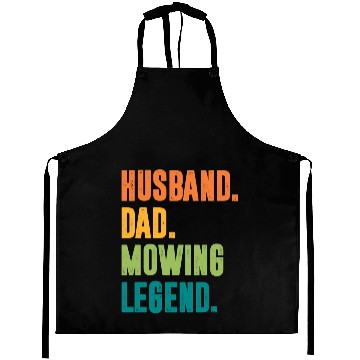 Discover HUSBAND DAD MOWING LEGEND FUNNY Aprons