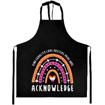 Discover Acknowledge Lesbian Pride Rainbow Aprons