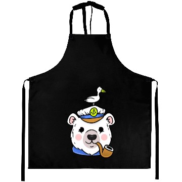 Discover Polar Bear Sailor Captain For Sailing Lover Aprons