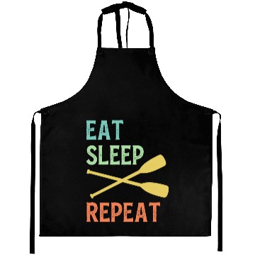 Discover Eat Sleep Paddle Repeat Vintage Canoe Kayak Aprons