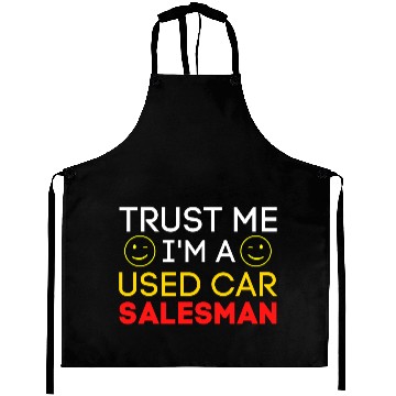 Discover Trust Me I'm a Used Car Salesman (Gold & Red) Aprons