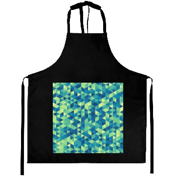 Discover Geometric Hexagon Pattern Blue Yellow Green Aprons