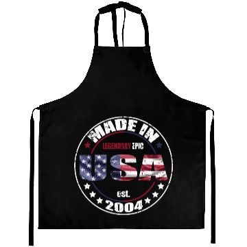 Discover Birthday Saying Born USA 2004 Aprons