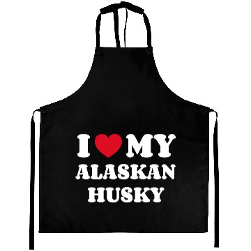 Discover I Love My Alaskan Husky Aprons