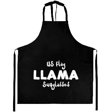 Discover US Flag Llama Sunglasses Aprons
